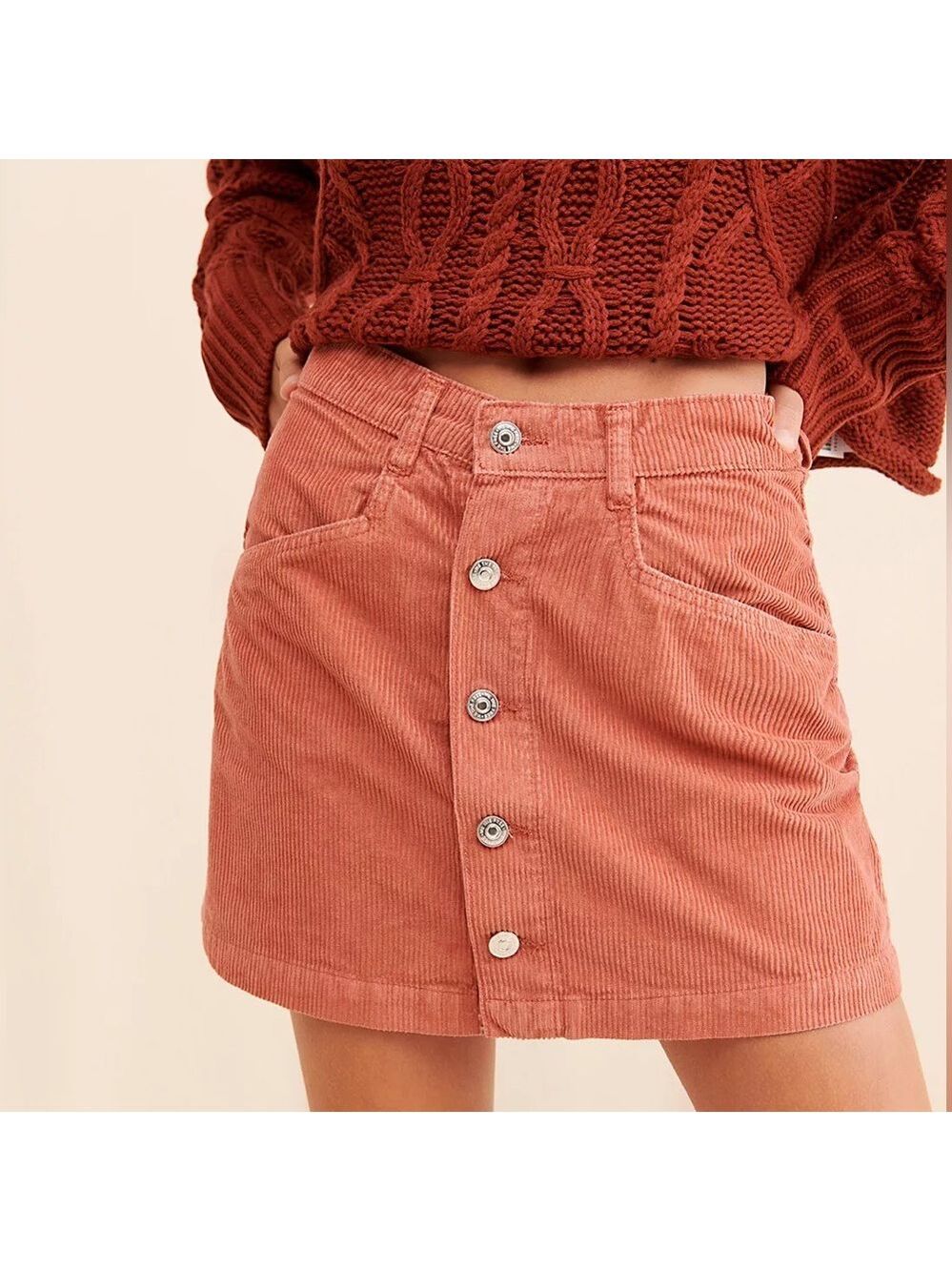 NWT $60 Free People RAY Corduroy Mini Skirt - Picture 7 of 10